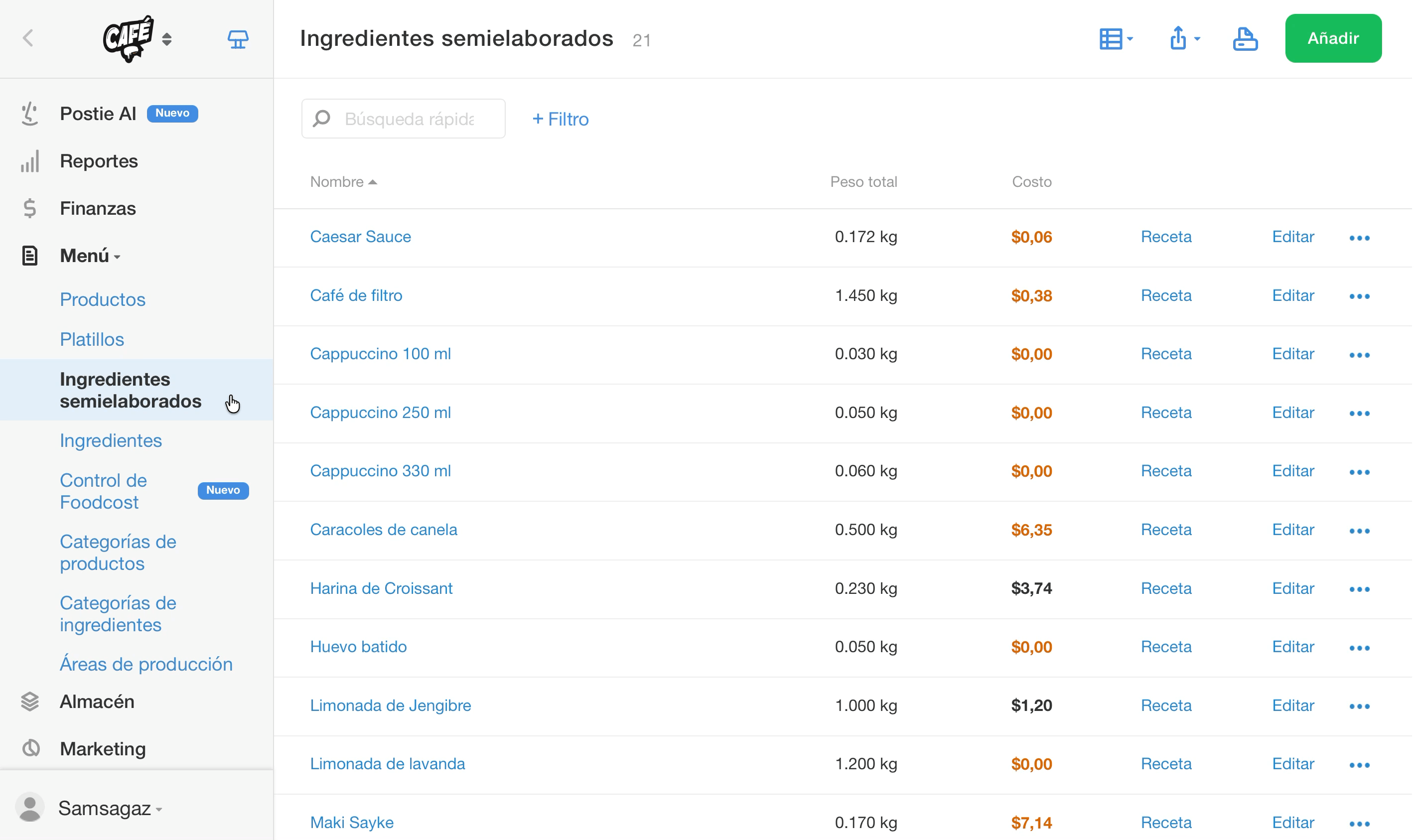 Cómo editar una preparación con fecha retroactiva