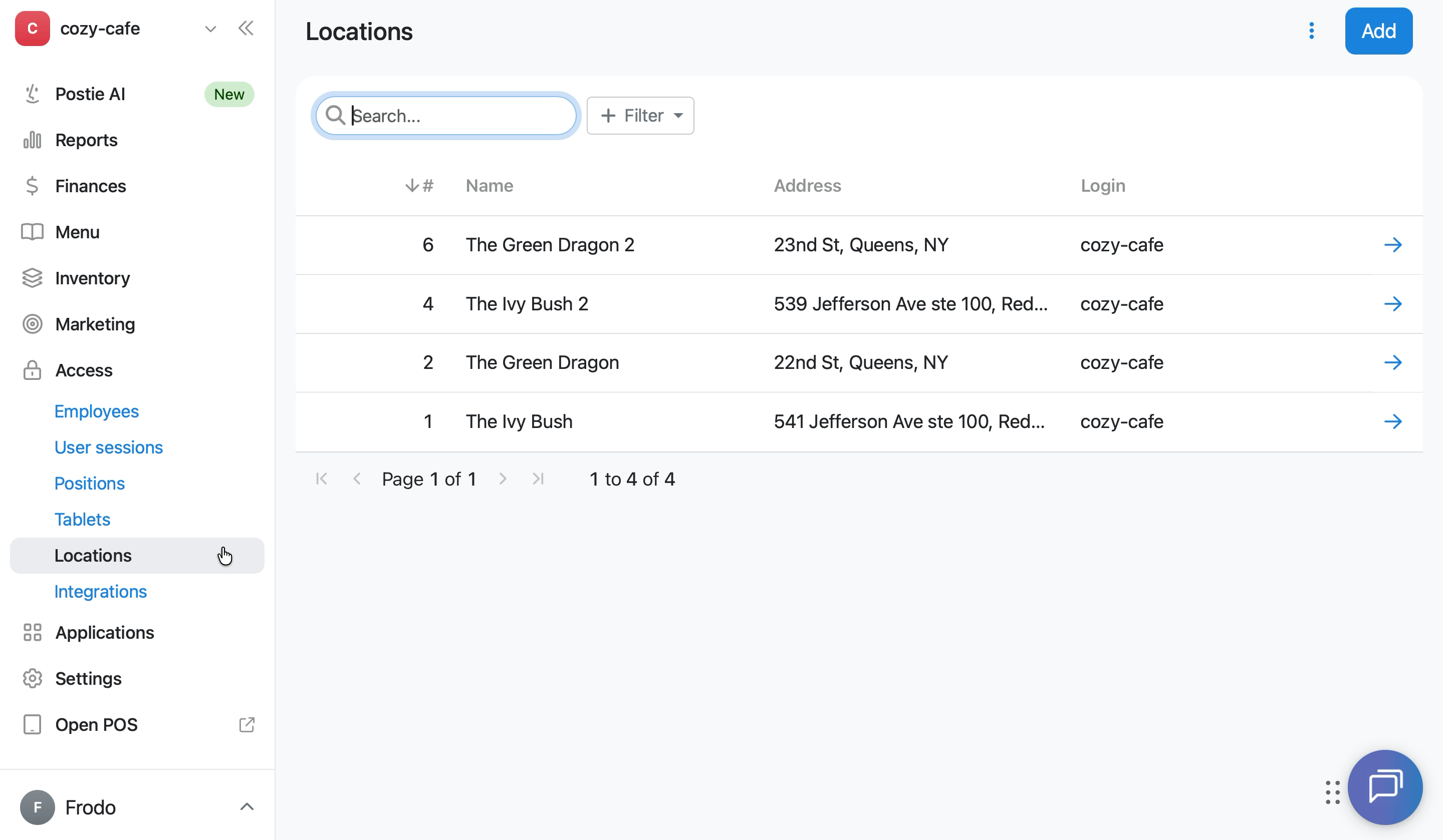 Link accounts to the location