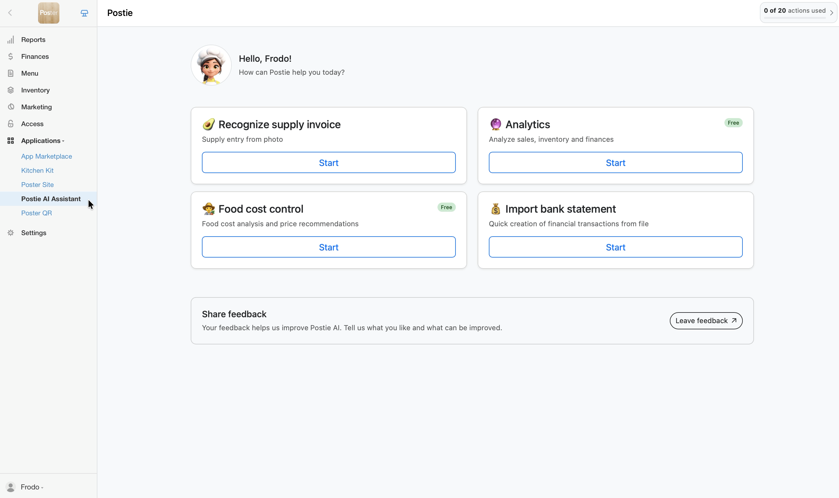 foodcost with postie